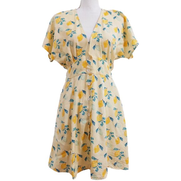 Marine Layer Camilla Lemon Print Dress - Picture 2 of 10